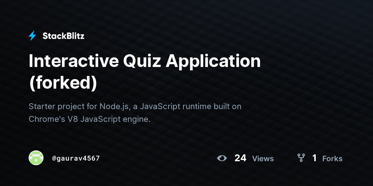 Interactive Quiz Application (forked) - StackBlitz