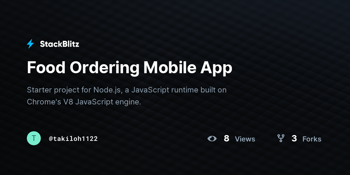 Food Ordering Mobile App - StackBlitz