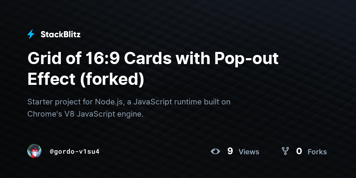 Grid of 16:9 Cards with Pop-out Effect (forked) - StackBlitz