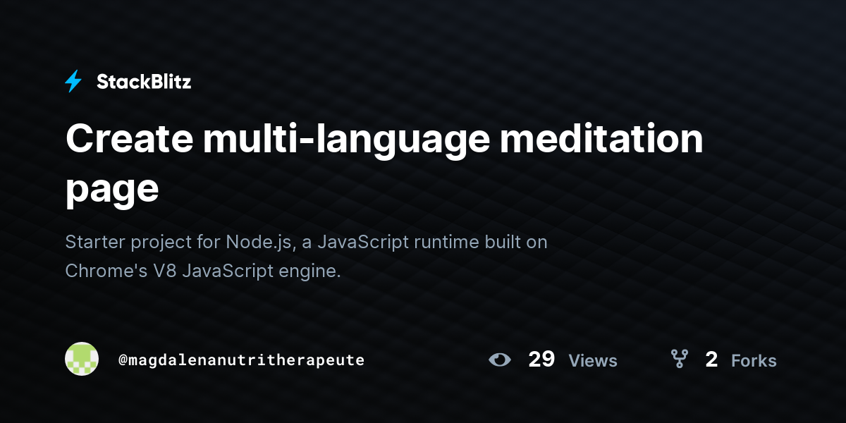 Create multi-language meditation page - StackBlitz