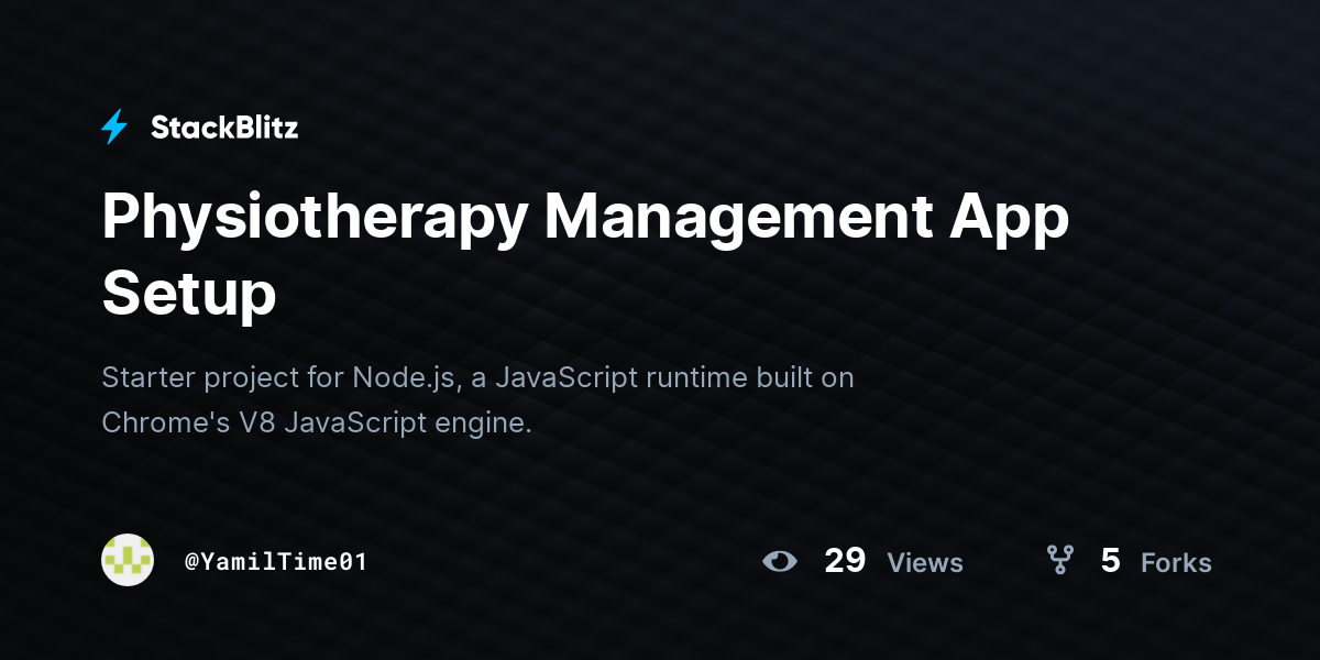 Physiotherapy Management App Setup - StackBlitz