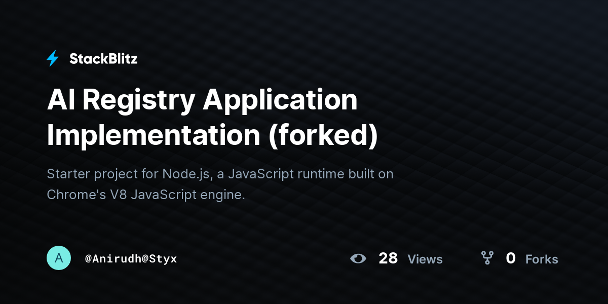AI Registry Application Implementation (forked) - StackBlitz