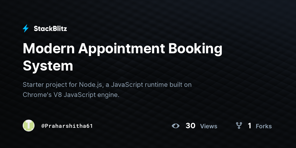 Modern Appointment Booking System - StackBlitz