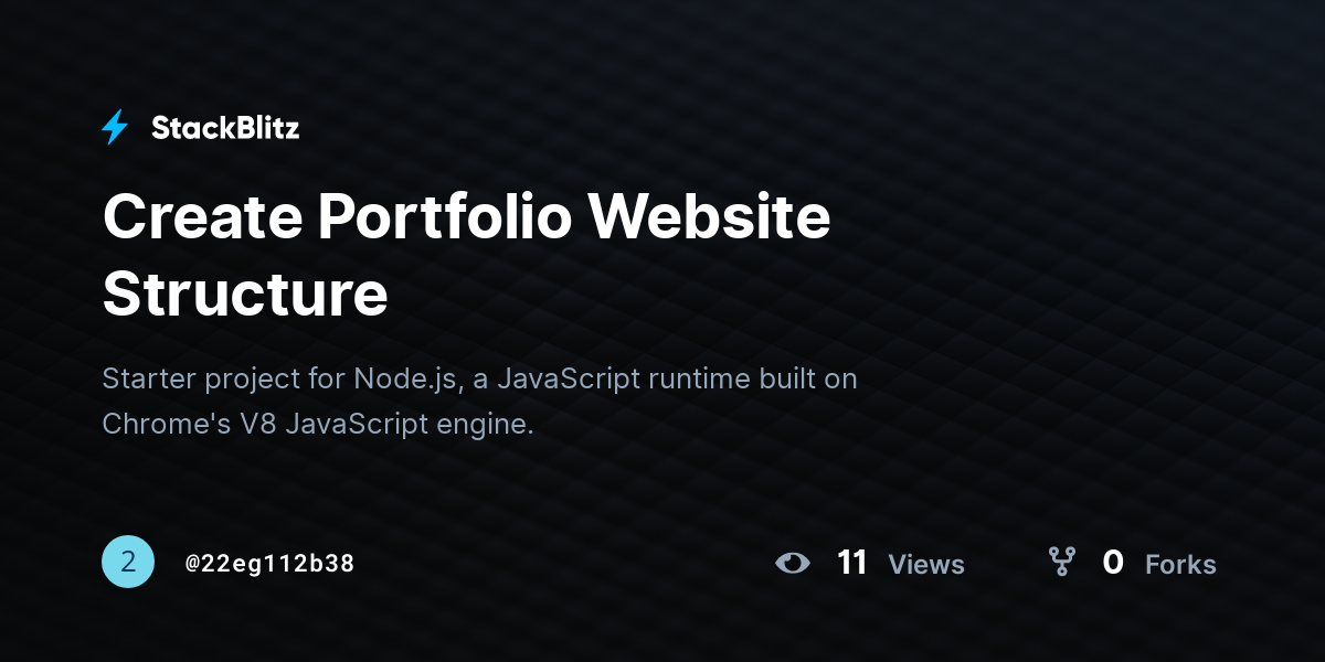 Create Portfolio Website Structure - StackBlitz