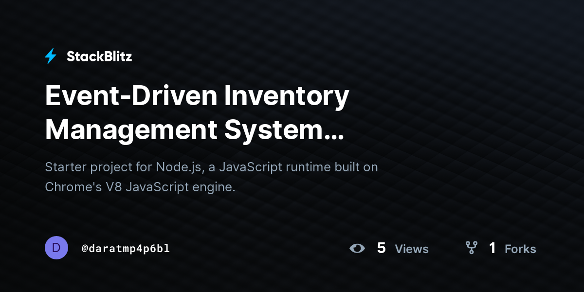 Event-Driven Inventory Management System (duplicated) - StackBlitz