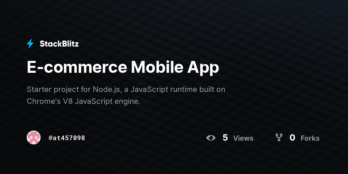 E-commerce Mobile App - StackBlitz
