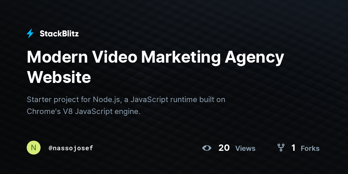 Modern Video Marketing Agency Website - StackBlitz