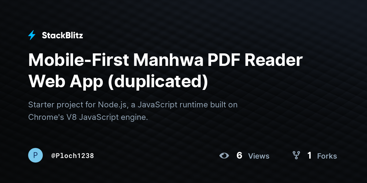 Mobile-First Manhwa PDF Reader Web App (duplicated) - StackBlitz