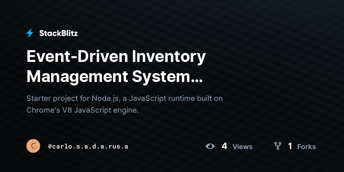 Event-Driven Inventory Management System (duplicated) - StackBlitz