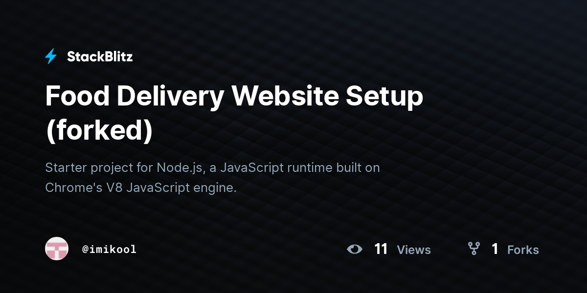Food Delivery Website Setup (forked) - StackBlitz