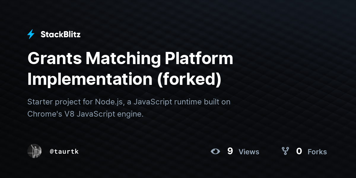 Grants Matching Platform Implementation (forked) - StackBlitz