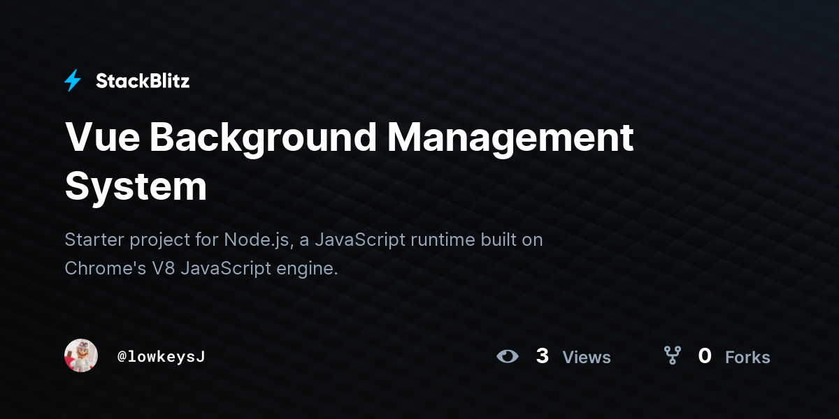 Vue Background Management System - StackBlitz