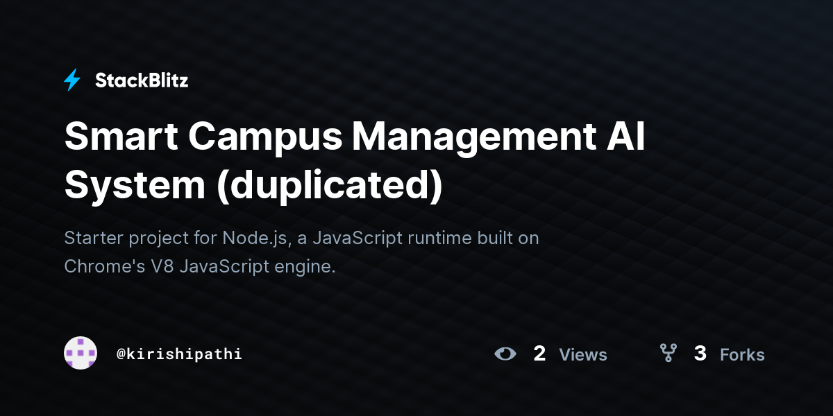 Smart Campus Management AI System (duplicated) - StackBlitz