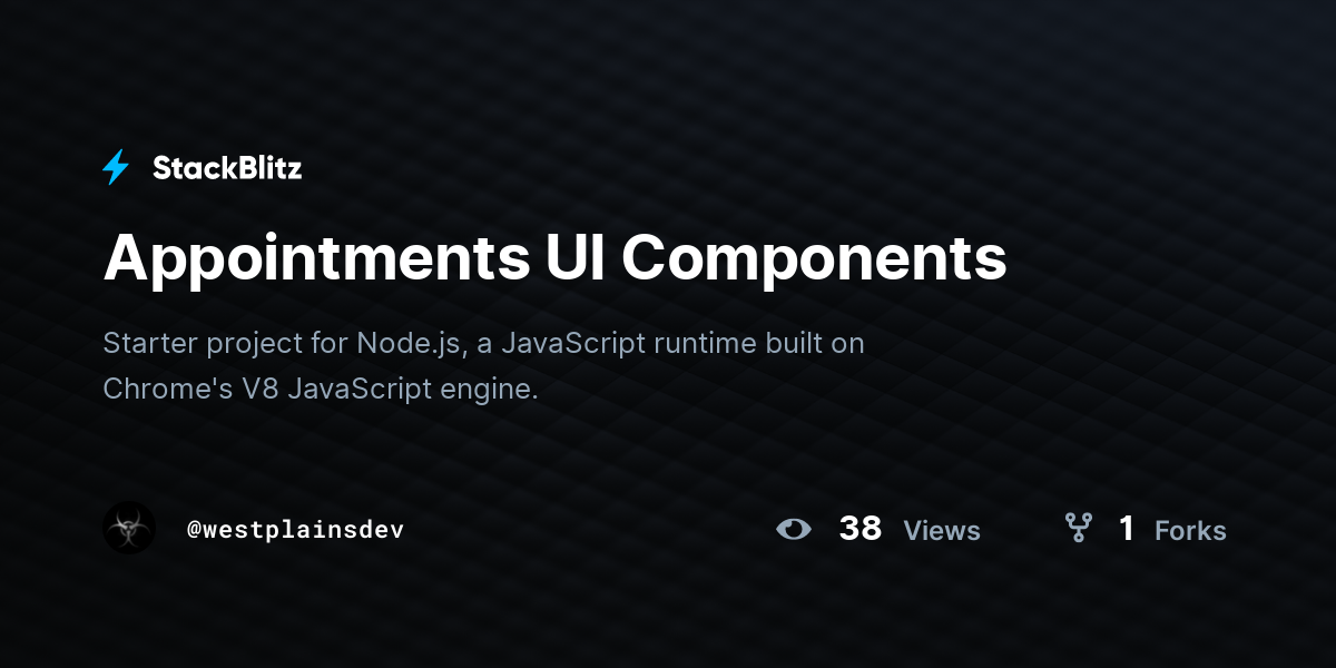 Appointments UI Components - StackBlitz