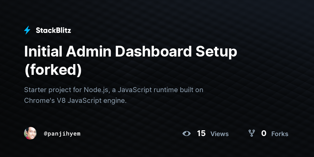 Initial Admin Dashboard Setup (forked) - StackBlitz
