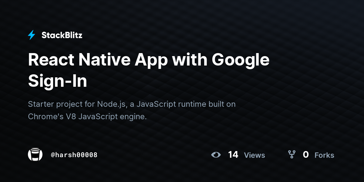 React Native App with Google Sign-In - StackBlitz