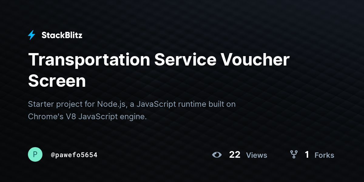 Transportation Service Voucher Screen - StackBlitz