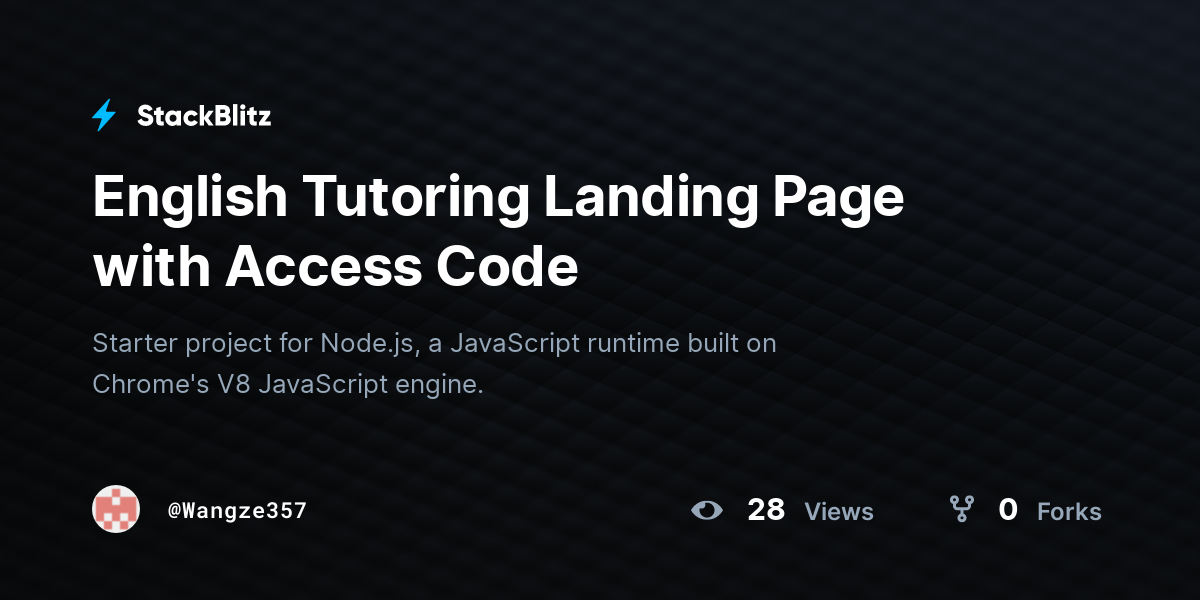 English Tutoring Landing Page with Access Code - StackBlitz