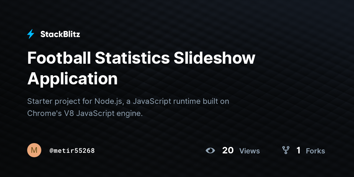 Football Statistics Slideshow Application - StackBlitz