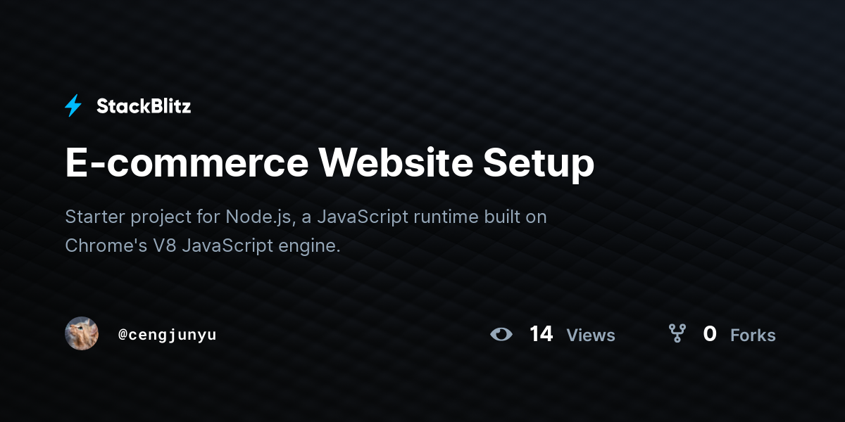 E-commerce Website Setup - StackBlitz
