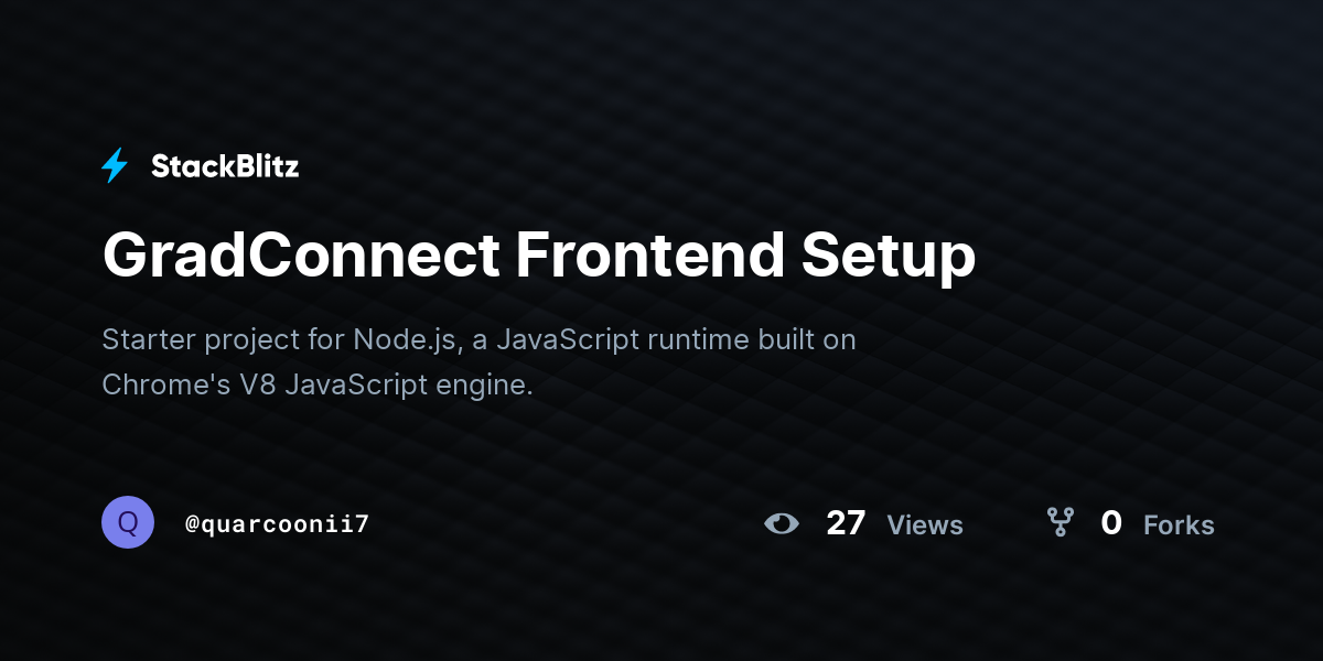 GradConnect Frontend Setup - StackBlitz