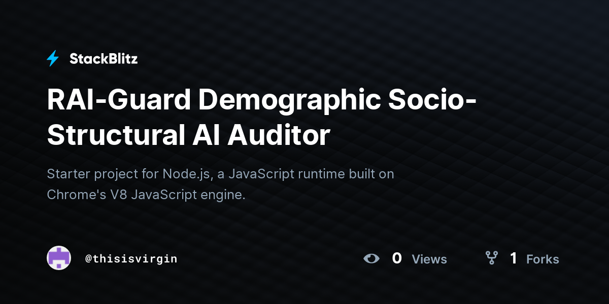 RAI-Guard Demographic Socio-Structural AI Auditor - StackBlitz