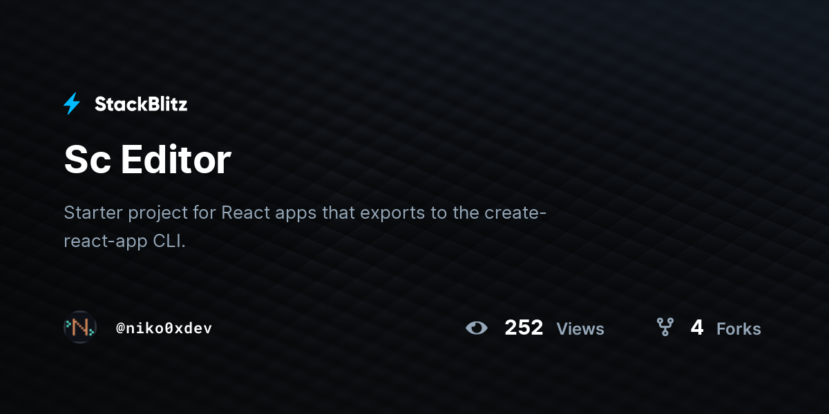 Sc Editor - StackBlitz