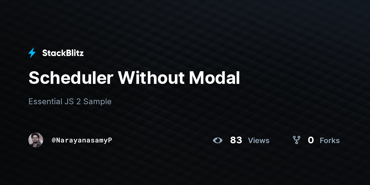 Scheduler Without Modal - StackBlitz