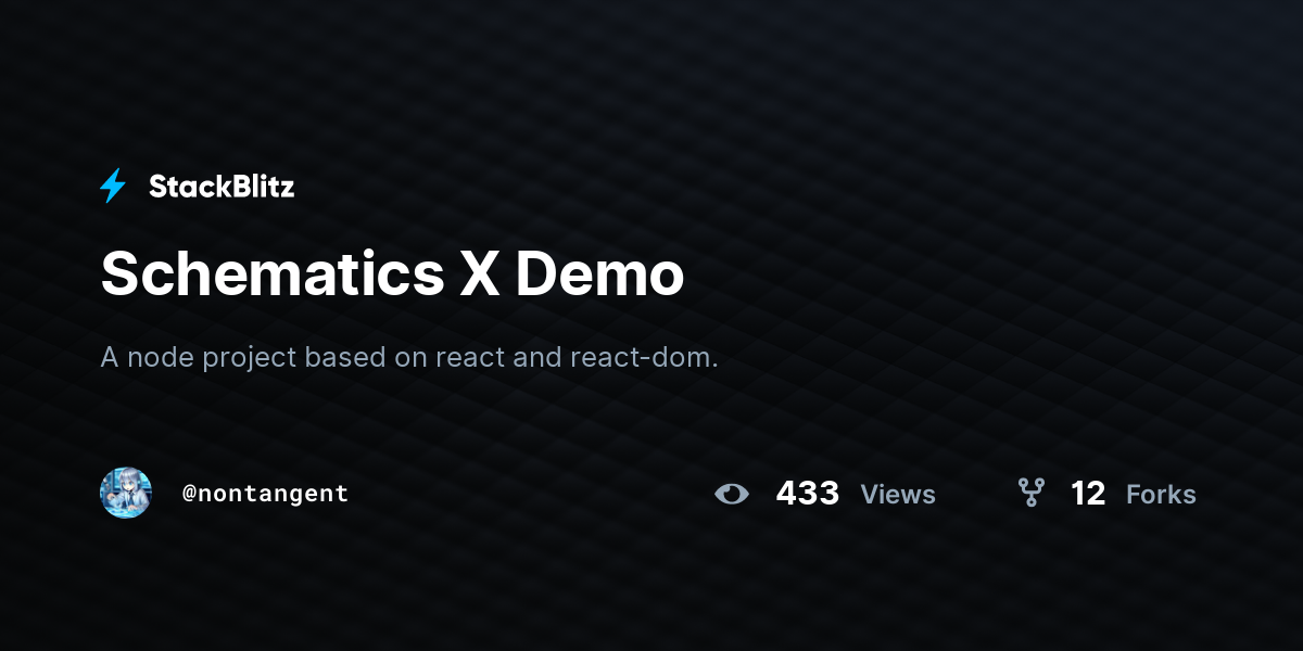 Schematics X Demo - StackBlitz