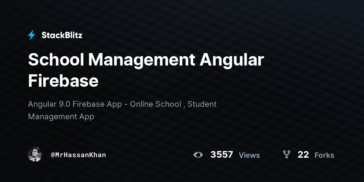 School Management Angular Firebase - StackBlitz