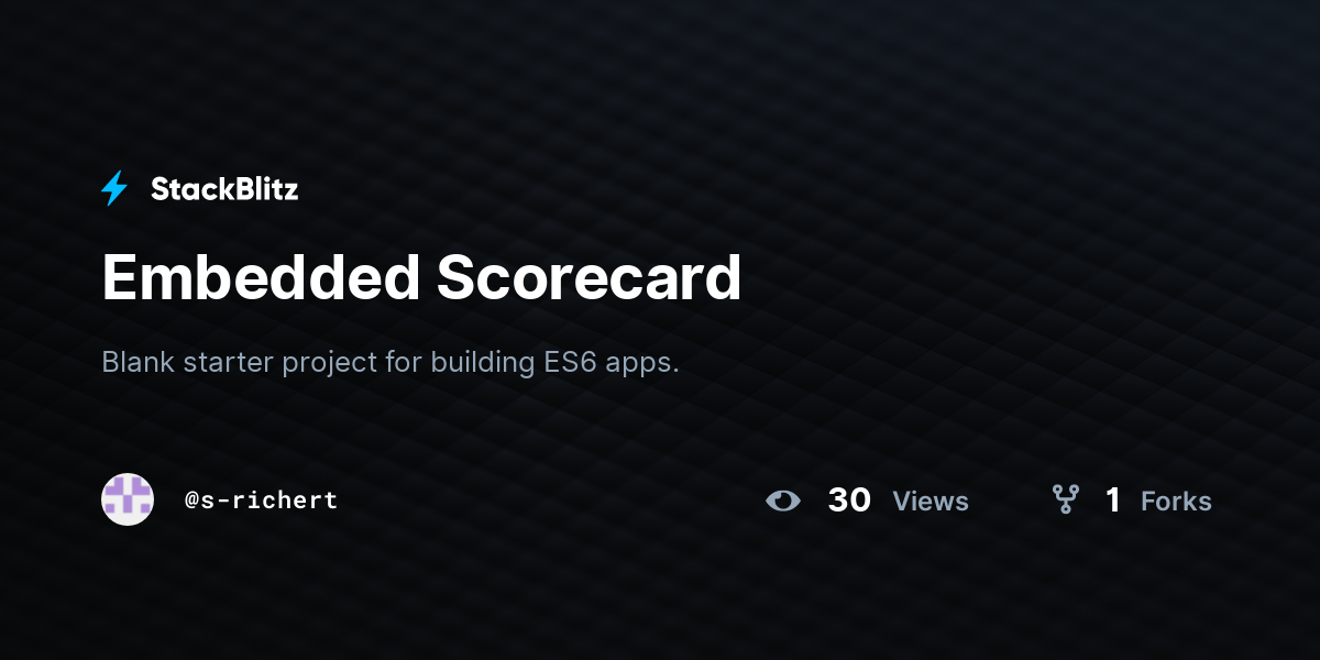 Embedded Scorecard - StackBlitz