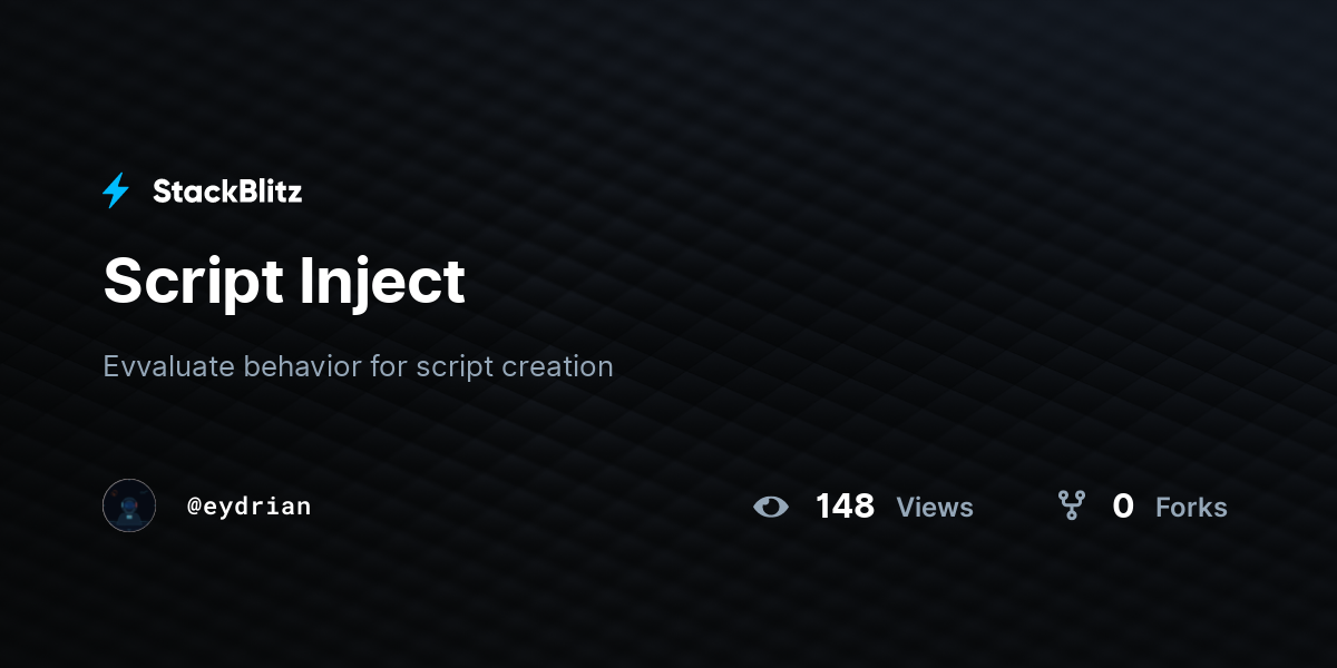 Script Inject - StackBlitz