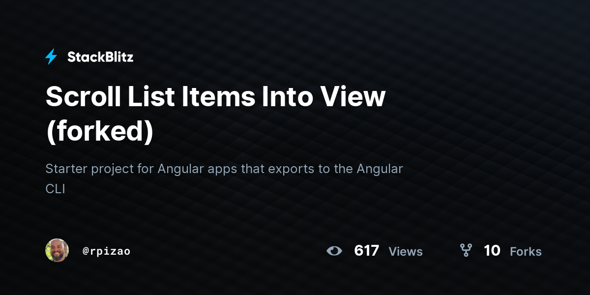 Scroll List Items Into View (forked) - StackBlitz