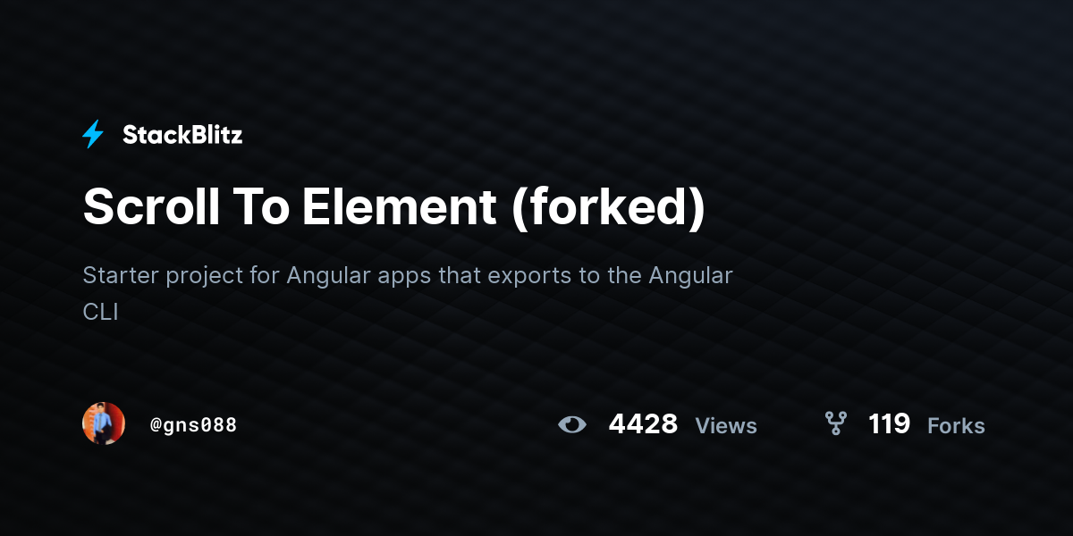 Scroll To Element (forked) - StackBlitz
