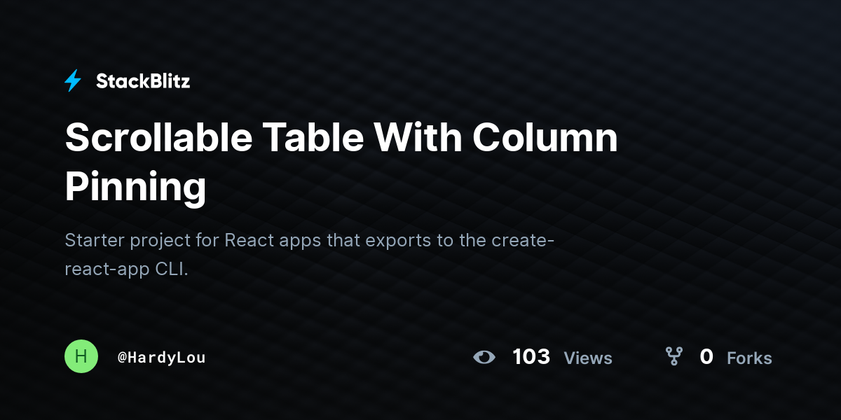 Scrollable Table With Column Pinning - StackBlitz