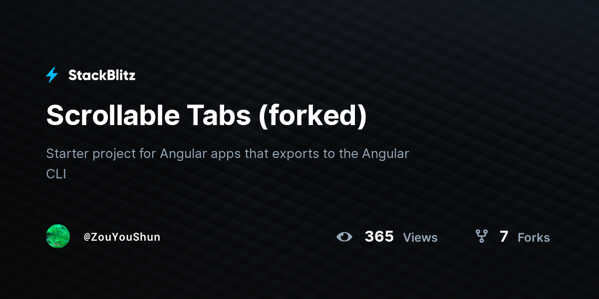 Scrollable Tabs (forked) - StackBlitz