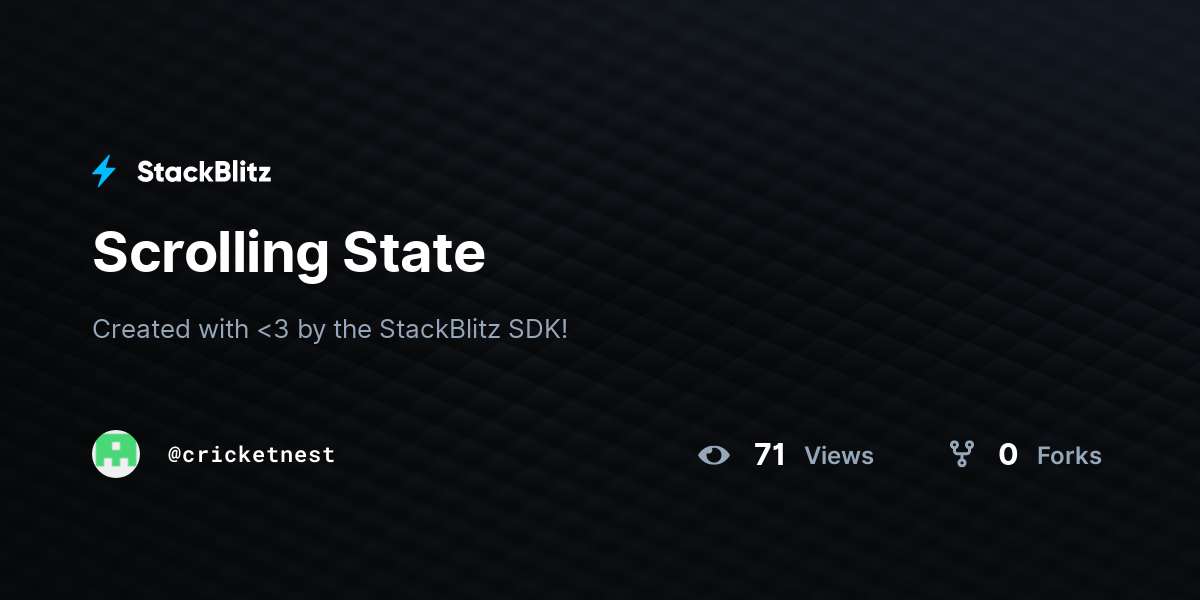 Scrolling State - StackBlitz