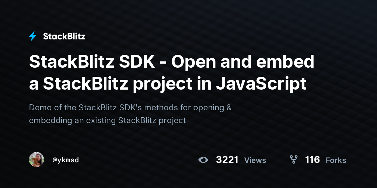 StackBlitz SDK - Open And Embed A StackBlitz Project In JavaScript ...