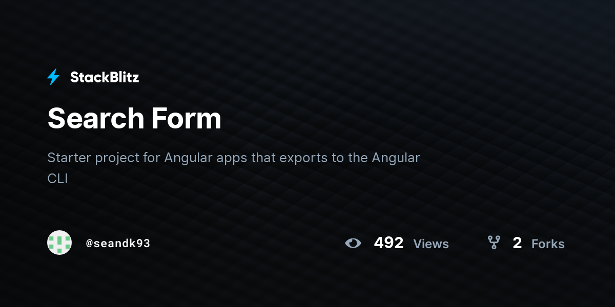 Search Form - StackBlitz