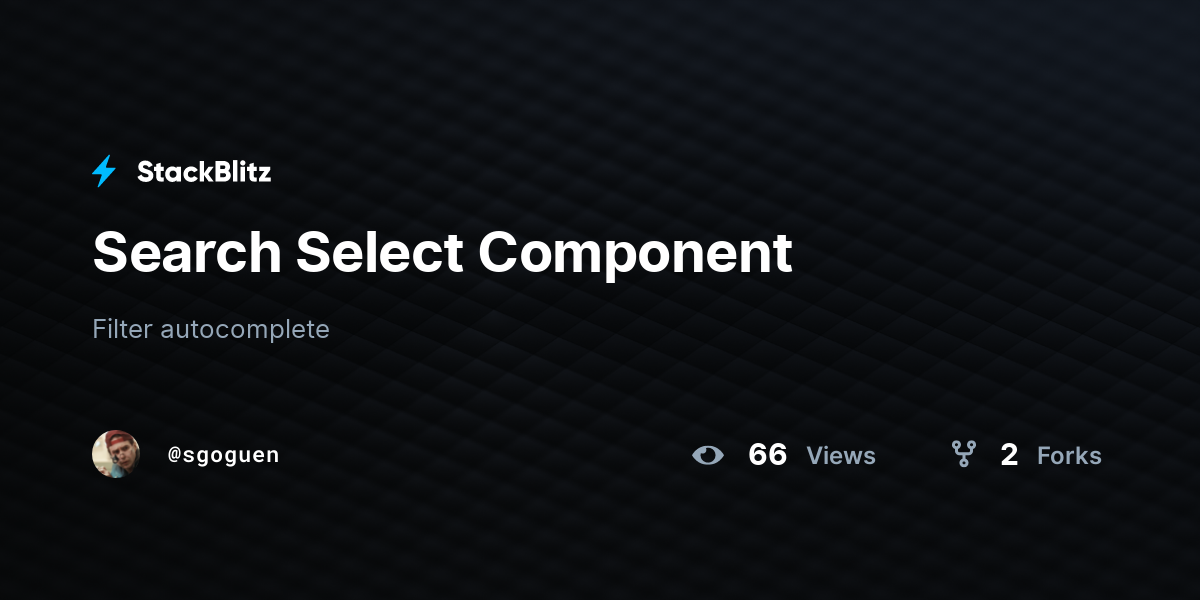 Search Select Component - StackBlitz