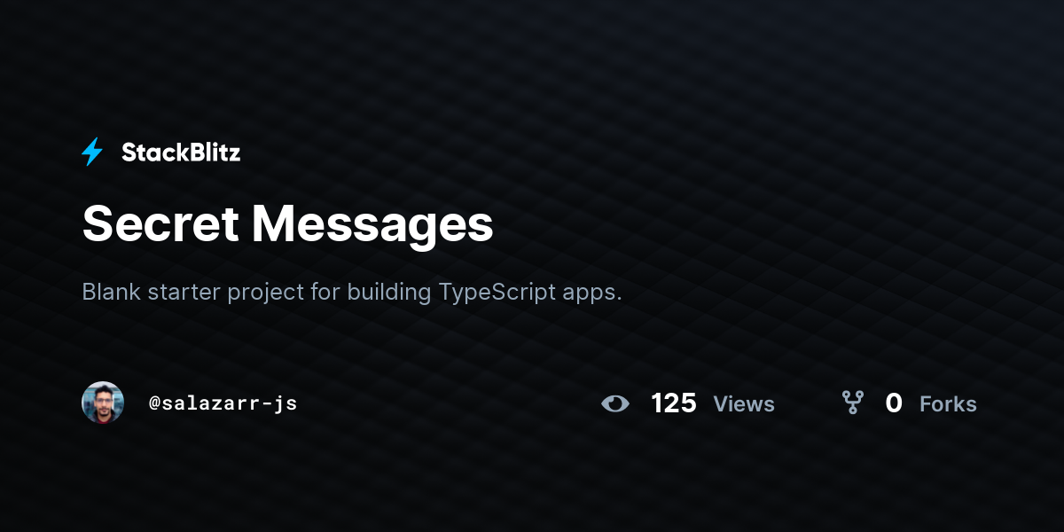 Secret Messages - StackBlitz