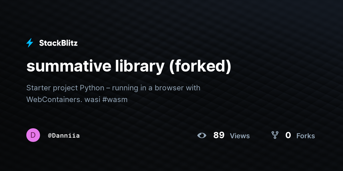 summative library (forked) - StackBlitz