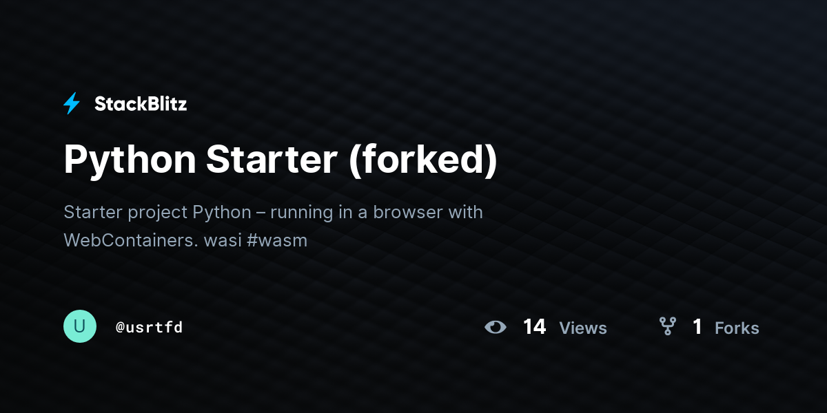 Python starter forked stackblitz
