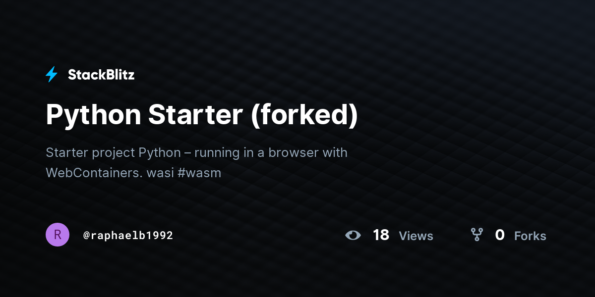 Python Starter (forked) - StackBlitz