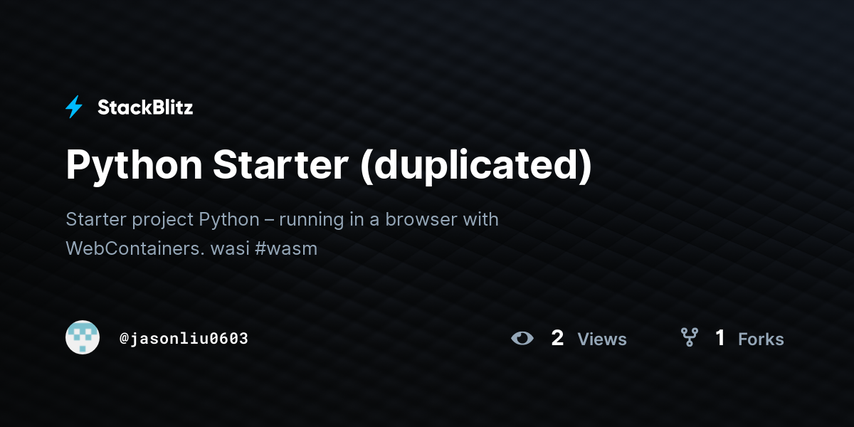 Python Starter (duplicated) - StackBlitz