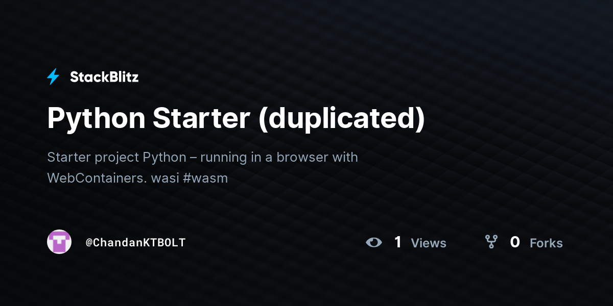 Python Starter (duplicated) - StackBlitz