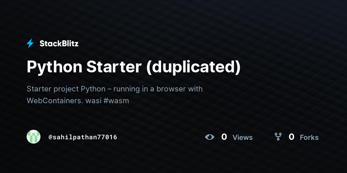 Python Starter (duplicated) - StackBlitz