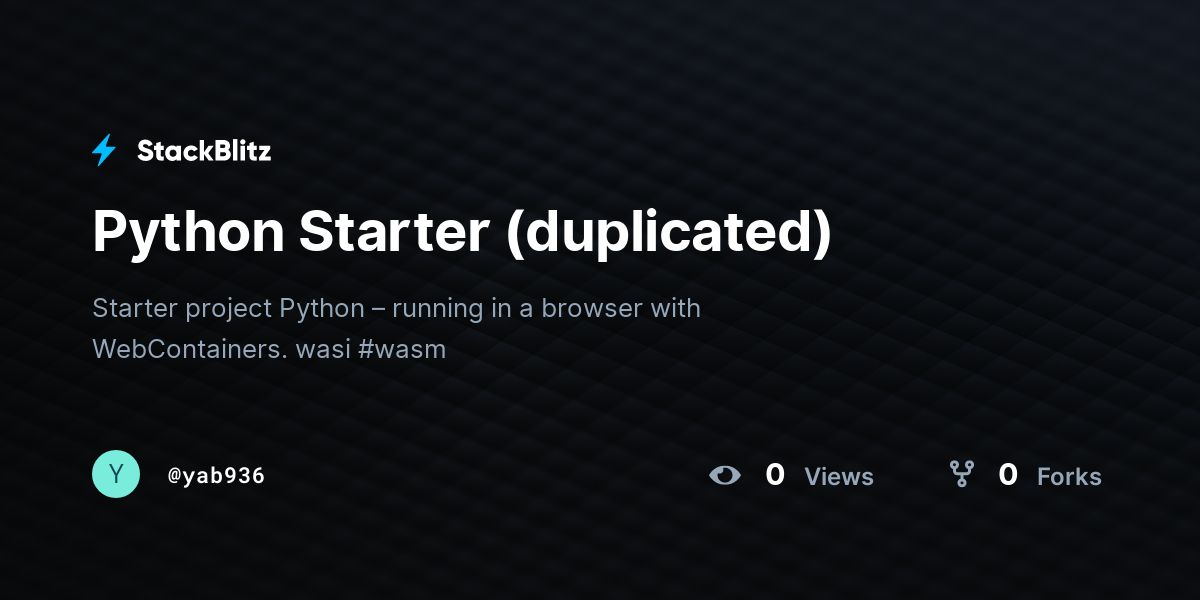 Python Starter (duplicated) - StackBlitz
