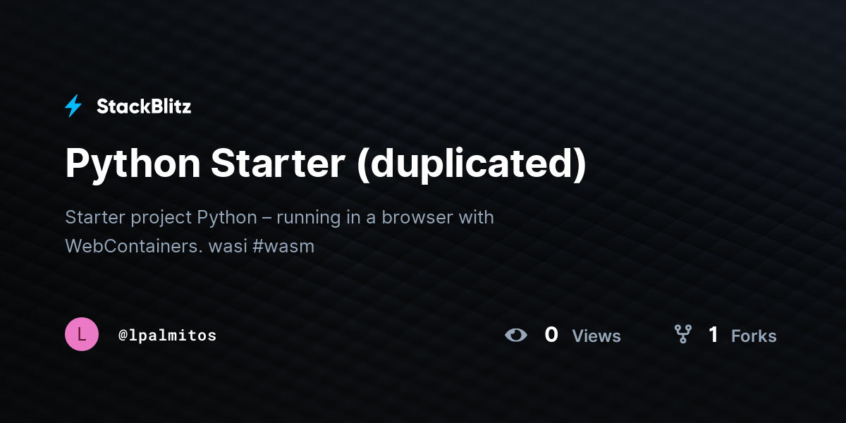 Python Starter (duplicated) - StackBlitz