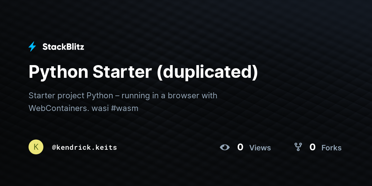 Python Starter (duplicated) - StackBlitz